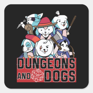 Dungeons And Dogs Spiel Quadratischer Aufkleber