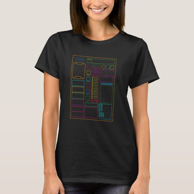 Dungeons Character Sheet Fantasy Rpg Gamer T-Shirt (Vorderseite)