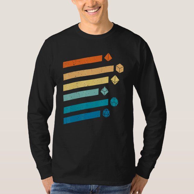Dungeons Dice D20 Dragons Retro D20 Rpg T-Shirt (Vorderseite)