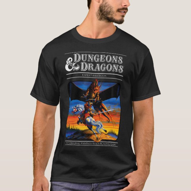 Dungeons Dragons Vintag Expertenrulebook T-Shirt (Vorderseite)