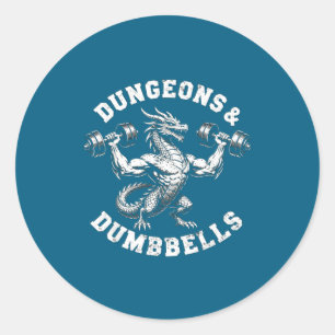 Dungeons Hanteln Gym Workout Fantasy Runder Aufkleber