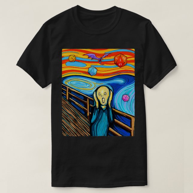Dungeons , Munch's The Scream D20 Tshirt, Drachen T-Shirt (Design vorne)