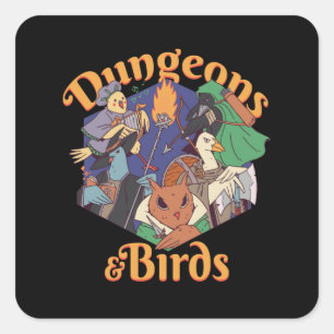 DUNGEONS UND VÖGEL QUADRATISCHER AUFKLEBER