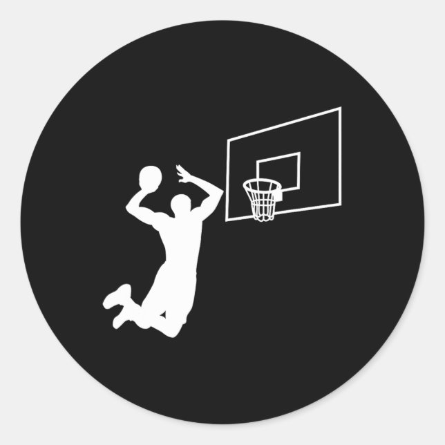 Dunk Bysketbyll Player Slam Dunk Byller Bysketbyll Runder Aufkleber (Vorderseite)