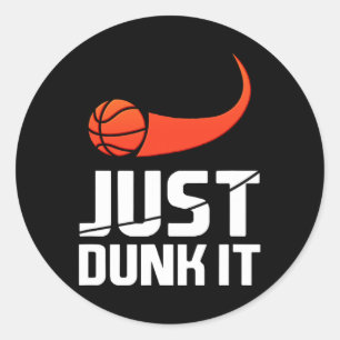 Dunk es einfach! Basketball Player Slam Dunk Gesch Runder Aufkleber