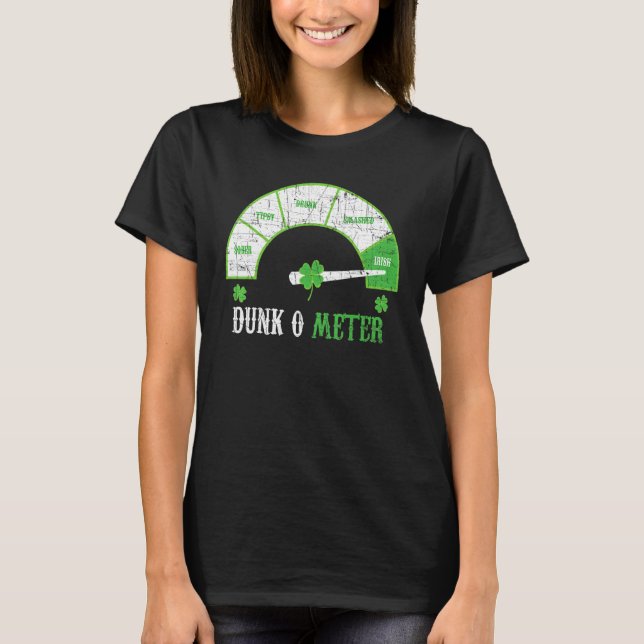 Dunk O Meter Irisches Bier Trinken Alkohol Trinker T-Shirt (Vorderseite)