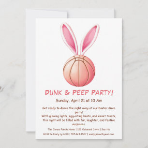 Dunk & Peep Party – Ostere Basketball-Einladung Einladung