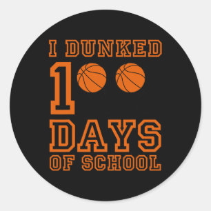 Dunked 100 Tage der Schule 100. Tag der Schule Stu Runder Aufkleber