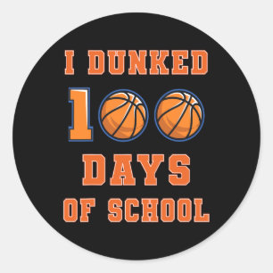 Dunked 100 Tage der Schule Basketball 100. Tag der Runder Aufkleber