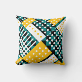 Dunkel Aquamarin und gelb Kissen