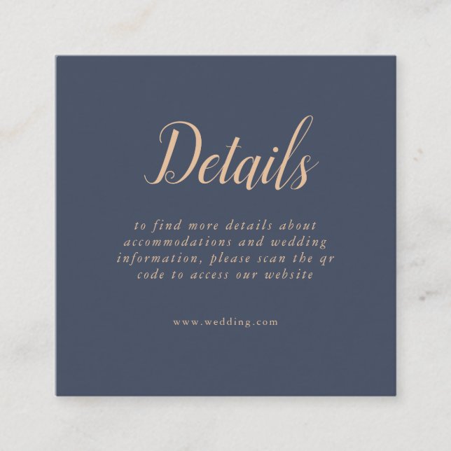 Dunkel blaue Soft QR-Code - Detailkarte Begleitkarte (Vorderseite)