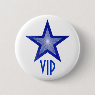 Dunkel blauer Star 'VIP'-Button weiß Button