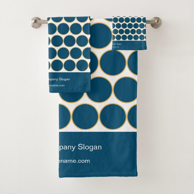 Dunkel-Cyan Modernes Minimalistisches Monogramm Ba Badhandtuch Set (Insitu)