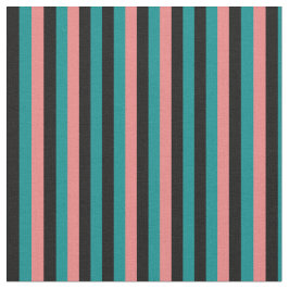Dunkel-Cyan-, Schwarz- und Lichtkorallenmuster Stoff