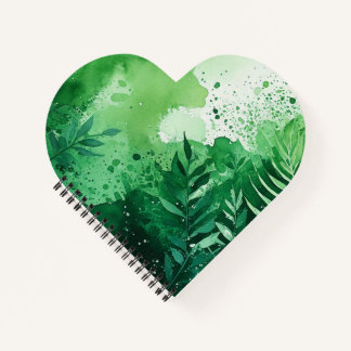 Dunkel-Dschungel-grüne Aquarellfarbe, handgezeichn Notizbuch