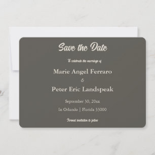 Dunkel Espresso Braun Luxe Neutral Monogramm  Save The Date