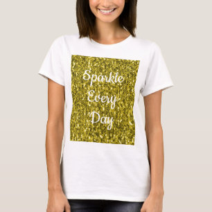 Dunkel goldgelber falscher Glitter Funkelt jeden T T-Shirt