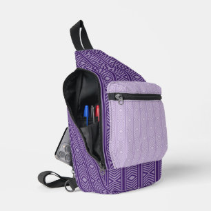 DUNKEL- & HELLVIOLETTER DIAMANT UND STREIFEN CROSSBODY BAG