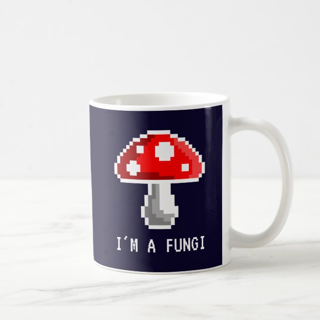 Dunkel Ich bin eine Fungi Pixel Mushroom-Tasse Kaffeetasse (Rechts)