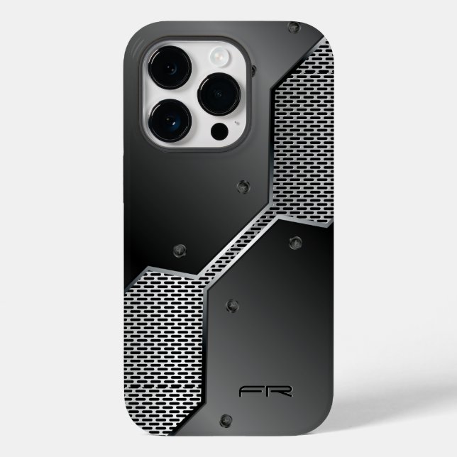 Dunkel & leicht grau, metallic, geometrisches Desi Case-Mate iPhone Hülle (Rückseite)