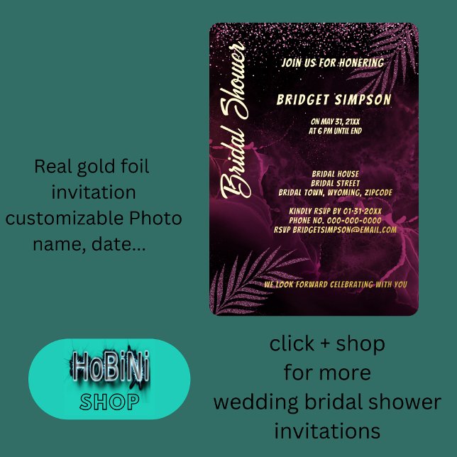 dunkel lila elegant folieneinladung (dark purple elegant classy safe the date wedding bridal shower foil invitation)