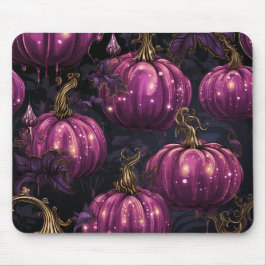 DUNKEL LILA HALLOWEEN PUMPKINS MIT GOLDORNAMENS MOUSEPAD