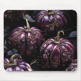 DUNKEL LILA HALLOWEEN PUMPKINS MIT GOLDORNAMENS MOUSEPAD