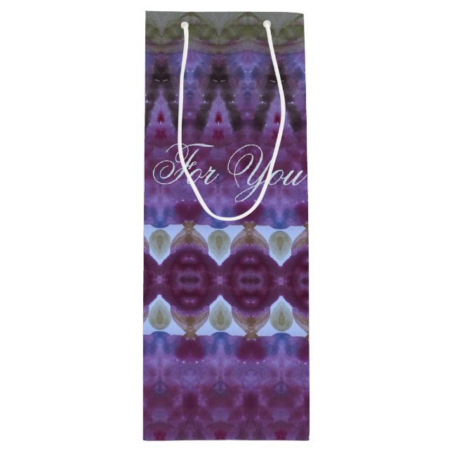 Dunkel Lila und eine Touch Blau Geschenktüte Für Weinflaschen (Vorderseite)