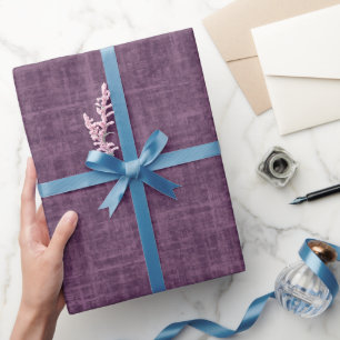 Dunkel-Magenta-Purpur-Linen Geschenkpapier