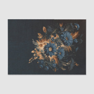 Dunkel Marineblau Gold Rustikal Florale Glam Hochz Seidenpapier