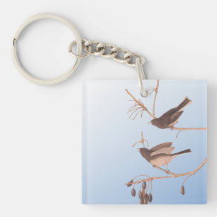 Dunkel-Mit Augen Junco Audubon-Schneebären auf der Schlüsselanhänger