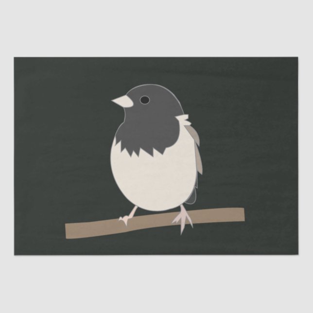Dunkel-Mit Augen Junco Bird Art Seidenpapier (Vorderseite)
