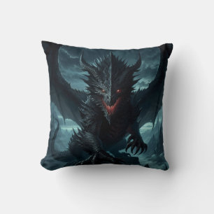 Dunkel, mittelalterlicher Drache Kissen