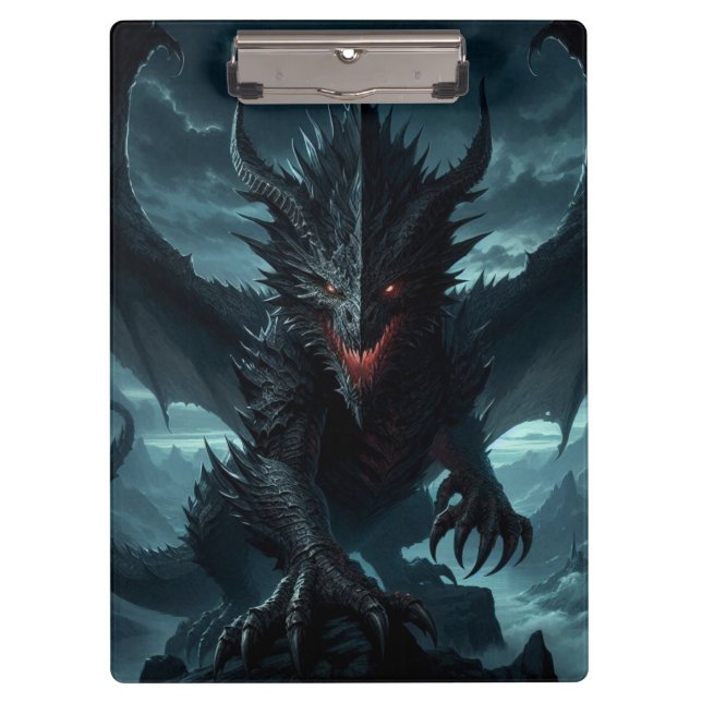 Dunkel, mittelalterlicher Drache Klemmbrett (Vorderseite)