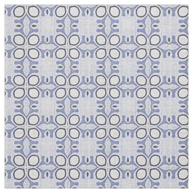 Dunkel Mittelhellpastellblau Bali Batik Muster Stoff (Muster)
