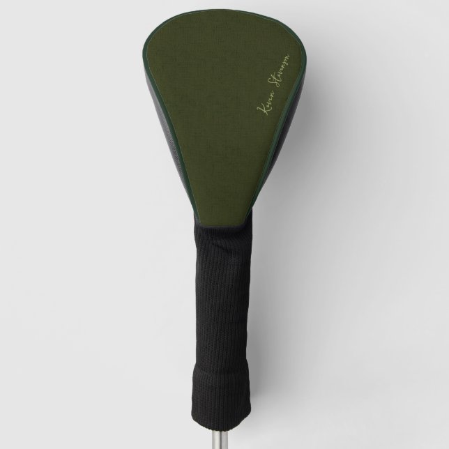 Dunkel oliv strukturiert  golf headcover (Vorderseite)