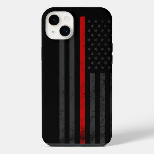 Dunkel & Robust Feuerwehr Rot Linie Flagge iPhone 14 Plus Hülle