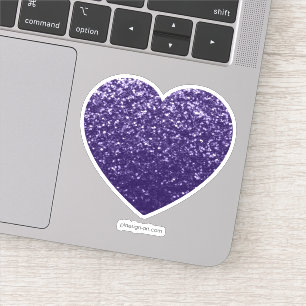 Dunkel ultra violett lila Glitter funkelt Herz Aufkleber