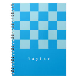 Dunkel und hellblau quadratische Blockmuster Notizblock