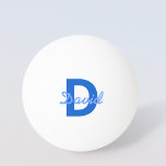 Dunkel und leicht blau, Weißer bearbeitungsbarer N Tischtennisball<br><div class="desc">Blauer Name und Monogramm Design,  bearbeiten,  wie Sie wollen!</div>