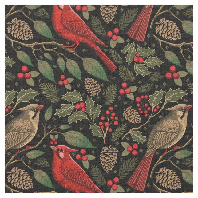 Dunkel- und Moody-Winter-Kardinal Stoff (Nahaufnahme)