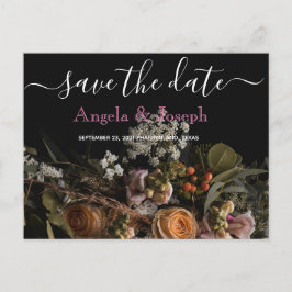 Dunkel Vintag orange Save the Date Ankündigungspostkarte