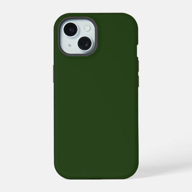 Dunkel Waldgrün iPhone 15 Hülle (Rückseite)