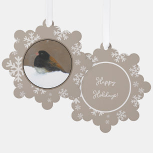 Dunkeläugiger Junco-Malerei - Originale Vogelkunst Ornament Karte