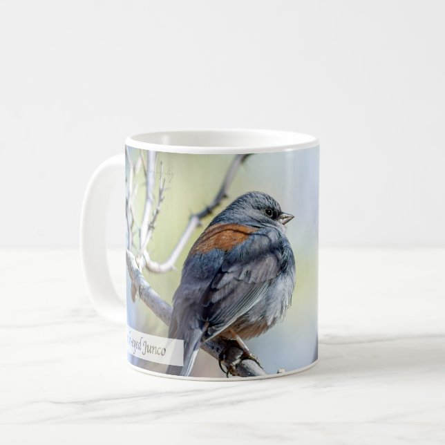 Dunkeläugiger Junco Psalm 62:5 Kaffeetasse (Vorderseite Links)