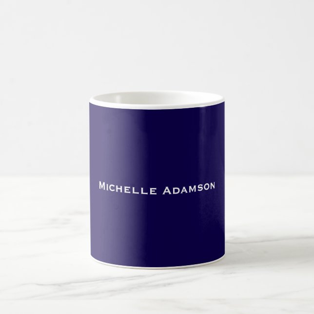 Dunkelblau Beruflich Schlicht modern Kaffeetasse (Mittel)