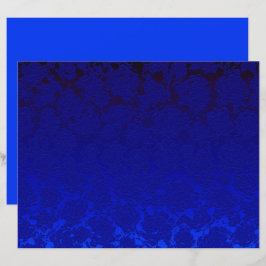 Dunkelblau Blütensukkulent Muster Metallic