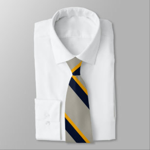 Dunkelblau, gelb, grau gestreift, texturierte Nack Krawatte