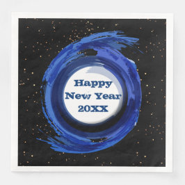 Dunkelblau gestrichen am Abend, glücklich Neues Ja Serviette