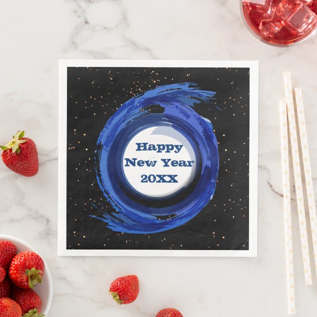 Dunkelblau gestrichen am Abend, glücklich Neues Ja Serviette (Beispiel)